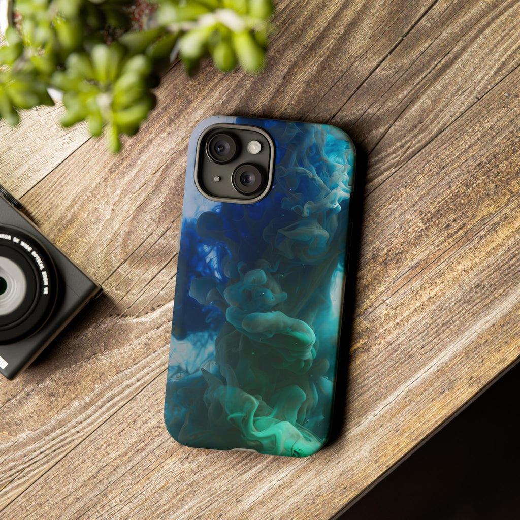 Blue-Green Smoke phone case