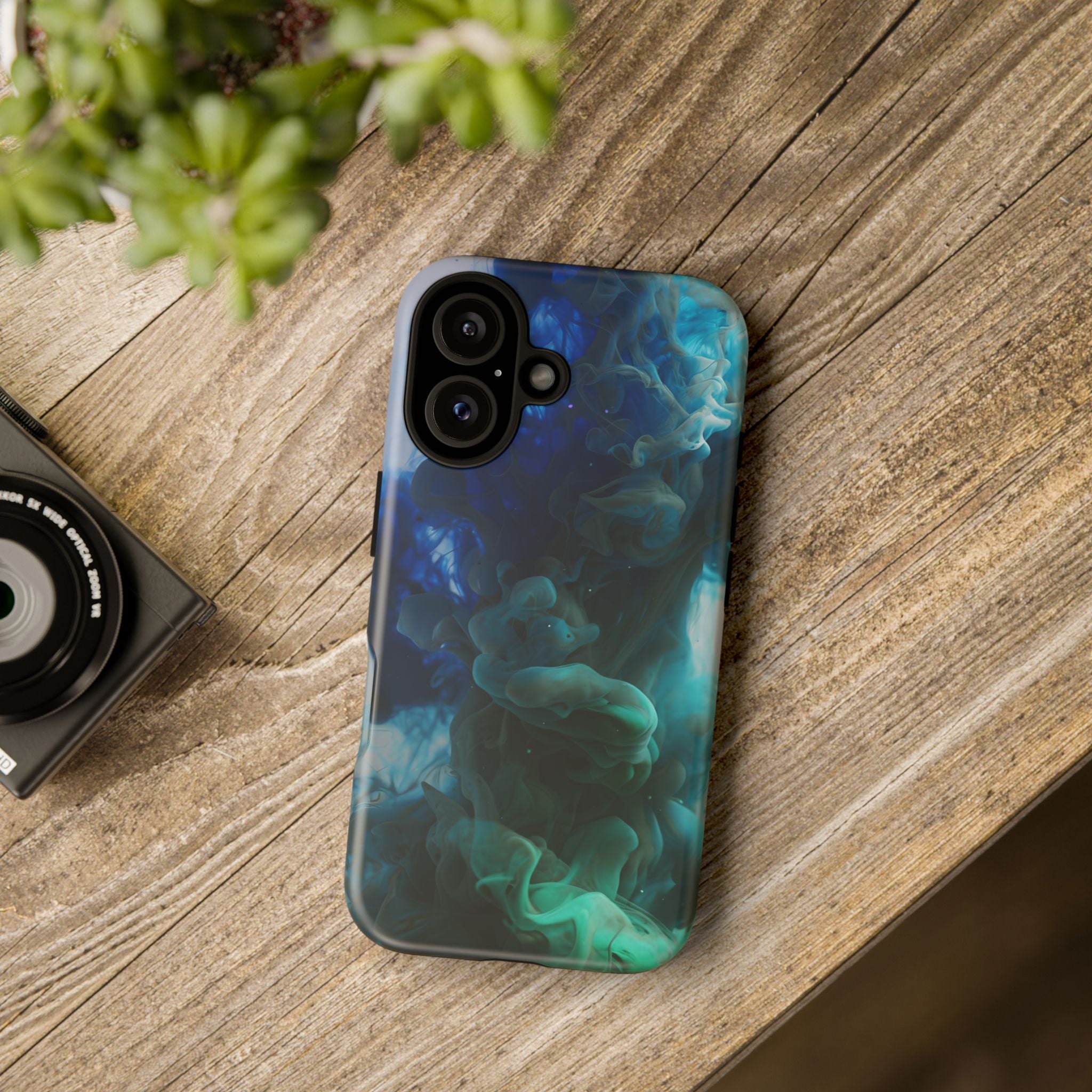 Blue-Green Smoke phone case