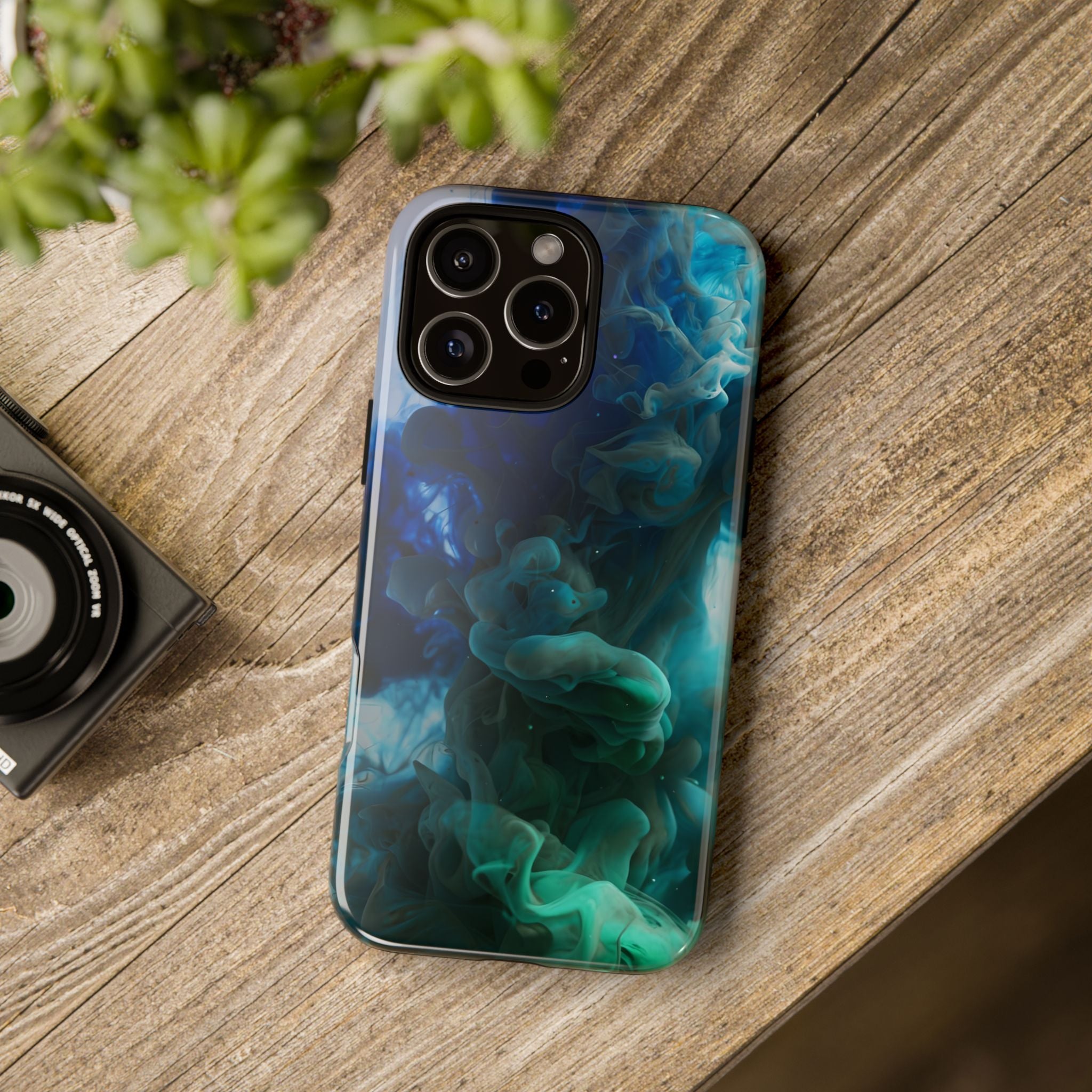 Blue-Green Smoke phone case