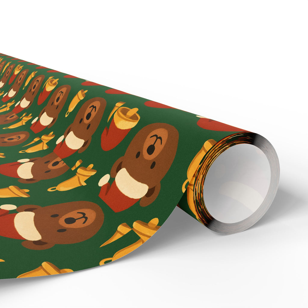 Festive Wrapping Paper - Jolly Character Print, Holiday Gift Wrap, Christmas Decorations, Eco-Friendly Gift Packaging, Party Supplies