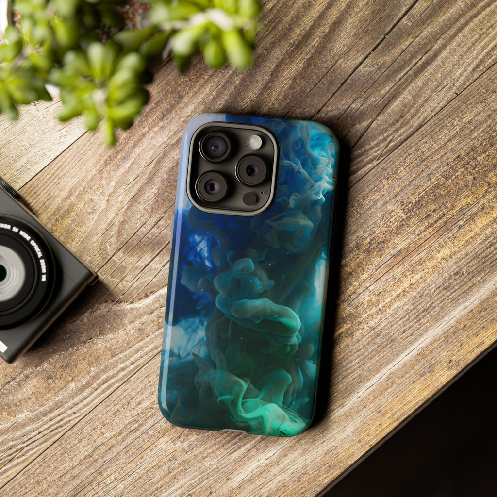 Blue-Green Smoke phone case