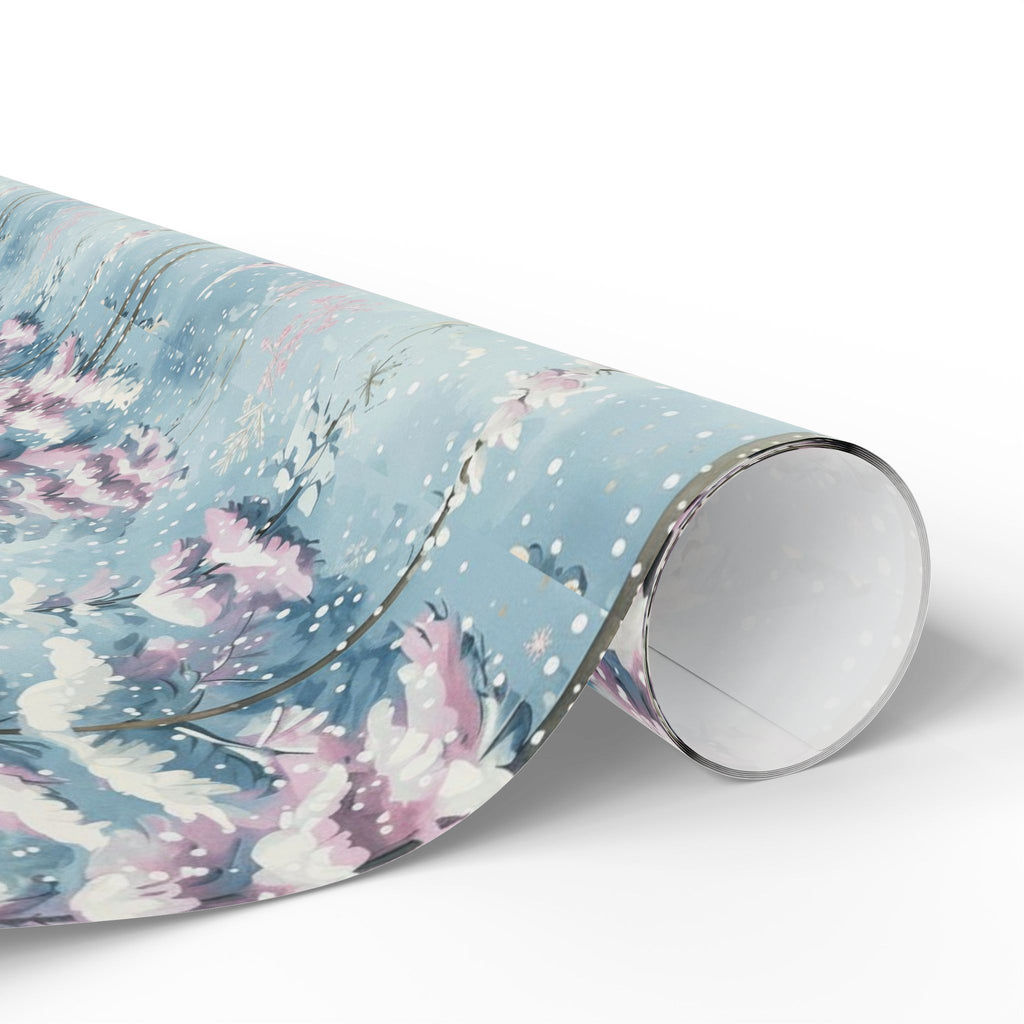 Winter Wonderland Gift Wrap, Holiday Wrapping Paper, Festive Gift Wrap, Floral Tree Design, Seasonal Wrapping Sheets