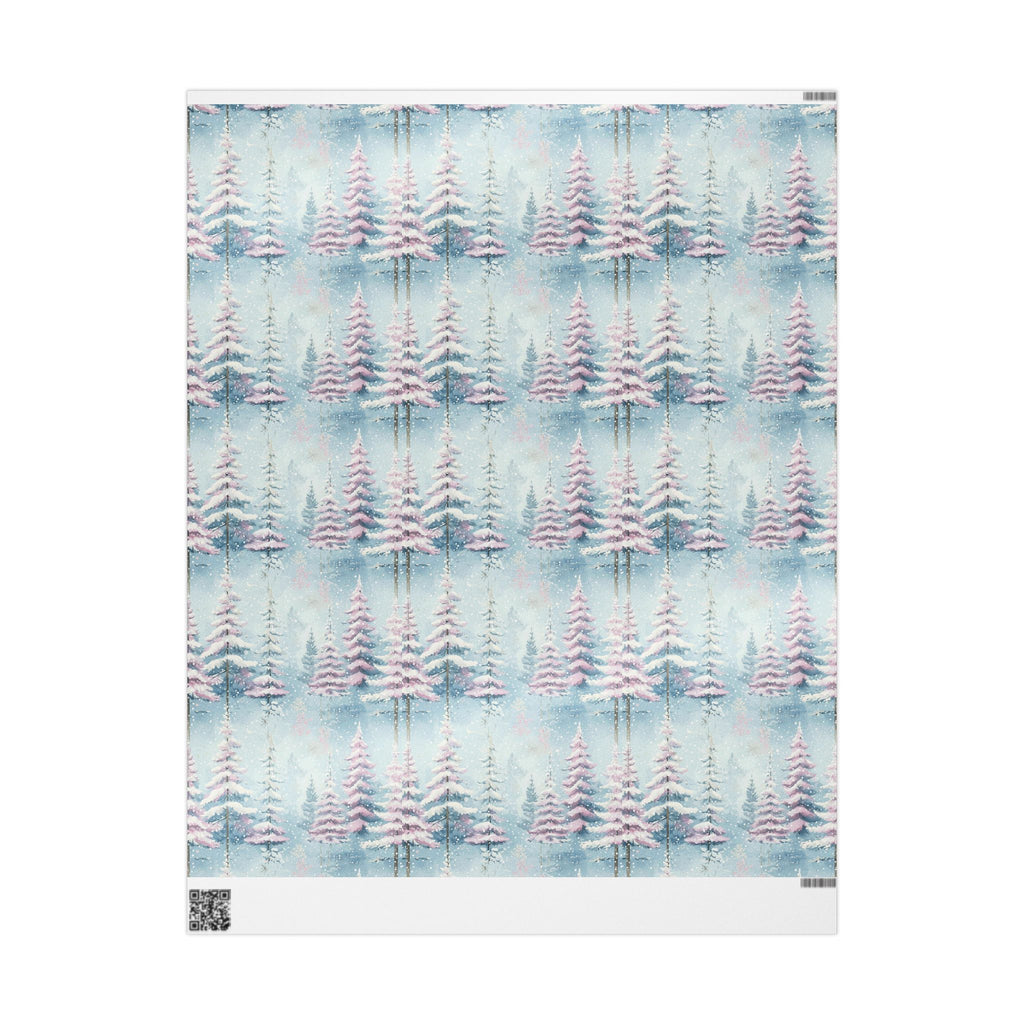 Winter Wonderland Gift Wrap, Holiday Wrapping Paper, Festive Gift Wrap, Floral Tree Design, Seasonal Wrapping Sheets