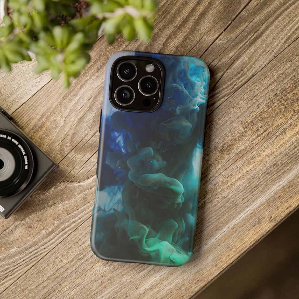 Blue-Green Smoke phone case