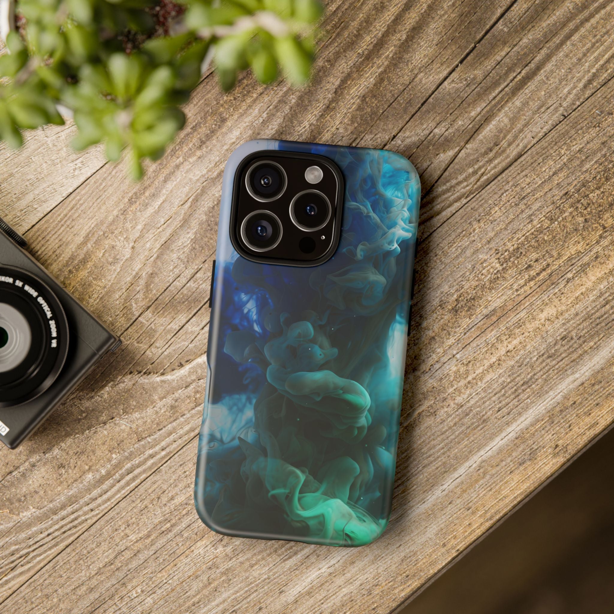 Blue-Green Smoke phone case