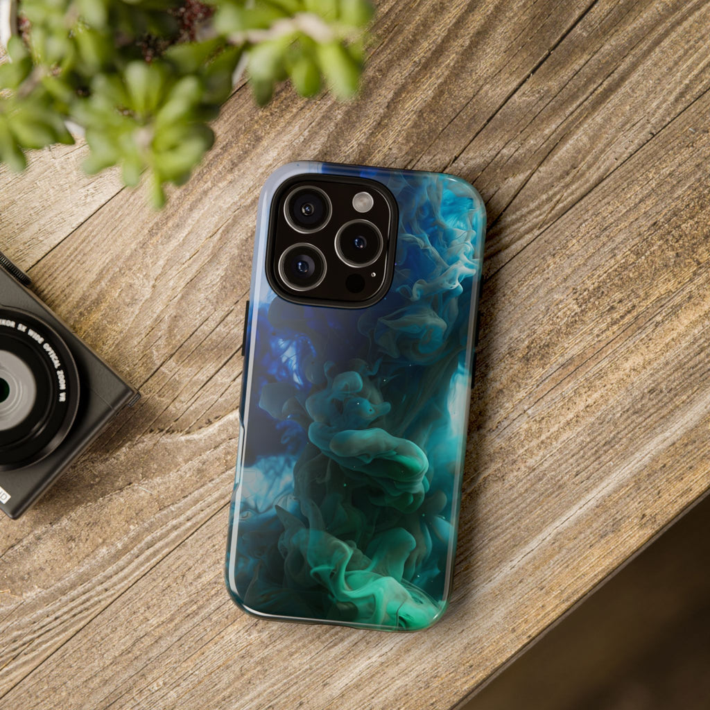 Blue-Green Smoke phone case